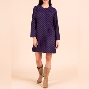 ▪️Tucker Navy Purple Printed Mini Tunic Dress